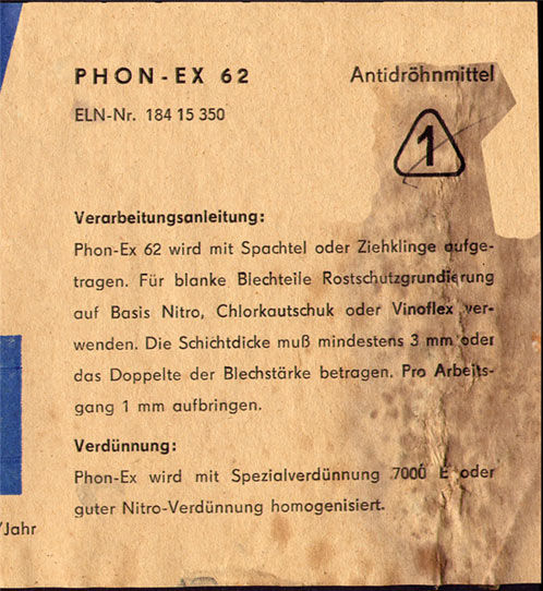 Bild:PHON-EX 62 Verarbeitungsanleitung