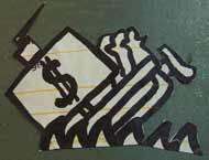 Bild: Ein untergehendes Schiff mit einem Dollarzeichen